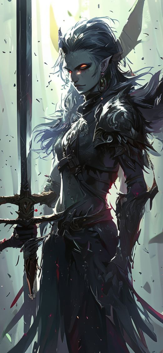 Dark Elf With Massive Sword Anime Wallpaper