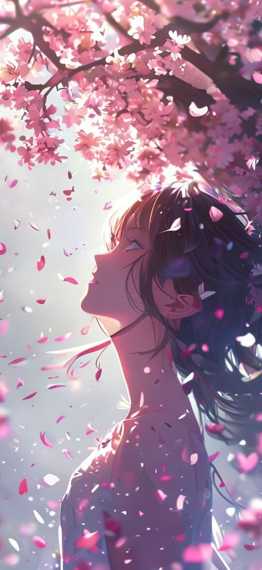 Cherry Blossom Petals Falling Anime Anime Wallpaper