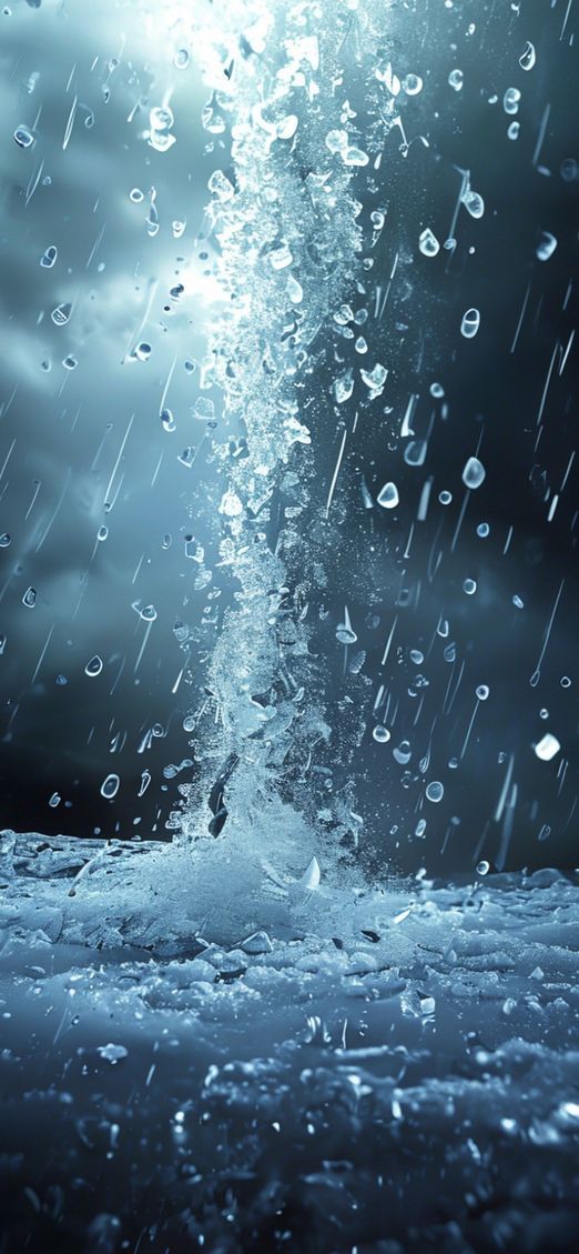 Hailstorm Dramatic Ice Falling Dark Photorealistic Wallpaper