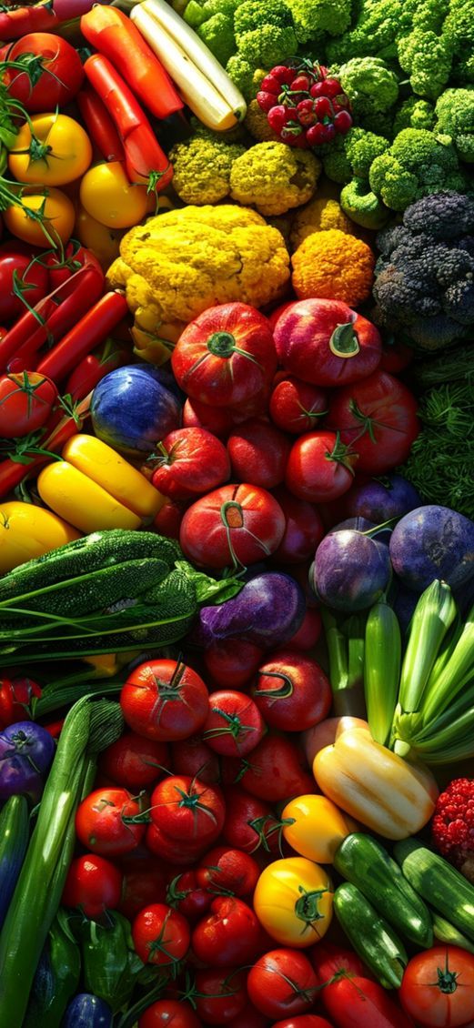 Farmers Market Produce Colorful Vegetables Photorealistic Wallpaper