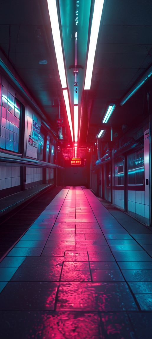 Empty Subway Station 3am Fluorescent Aesthetic Wallpaper