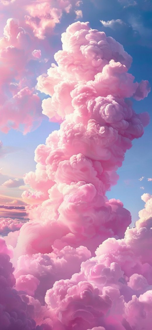 Pink Cloud Cotton Candy Sky Aesthetic Wallpaper