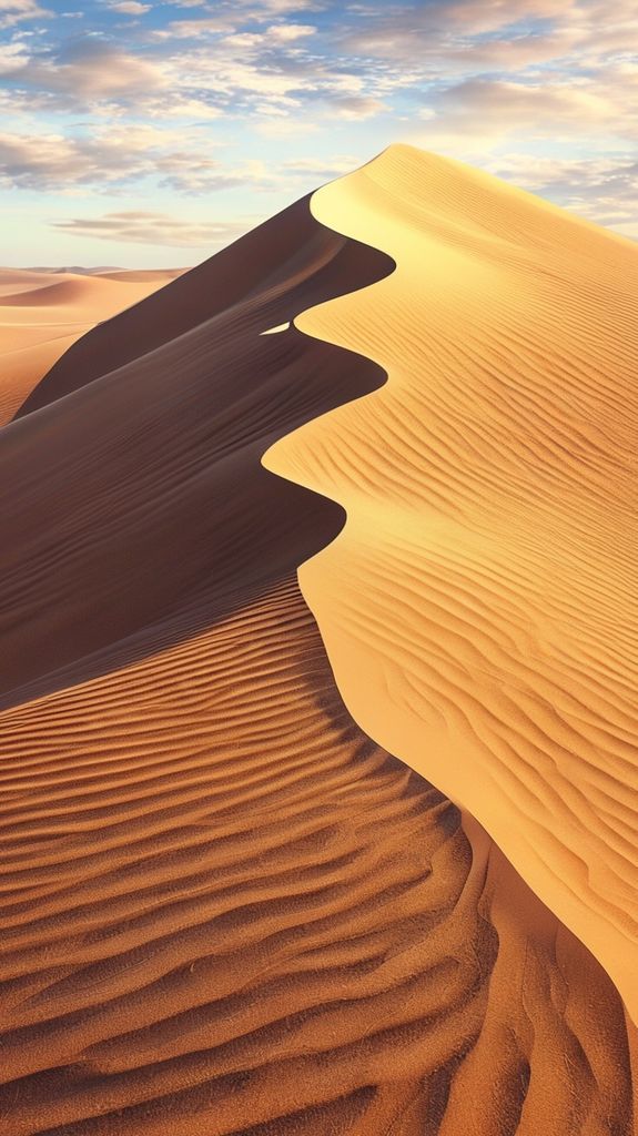 Sand Dune Ripples Wind Patterns Photorealistic Wallpaper