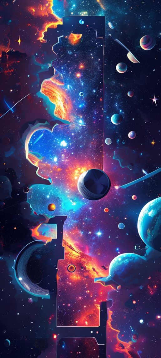 Keyhole View Showing Universe Stars Digital art Wallpaper