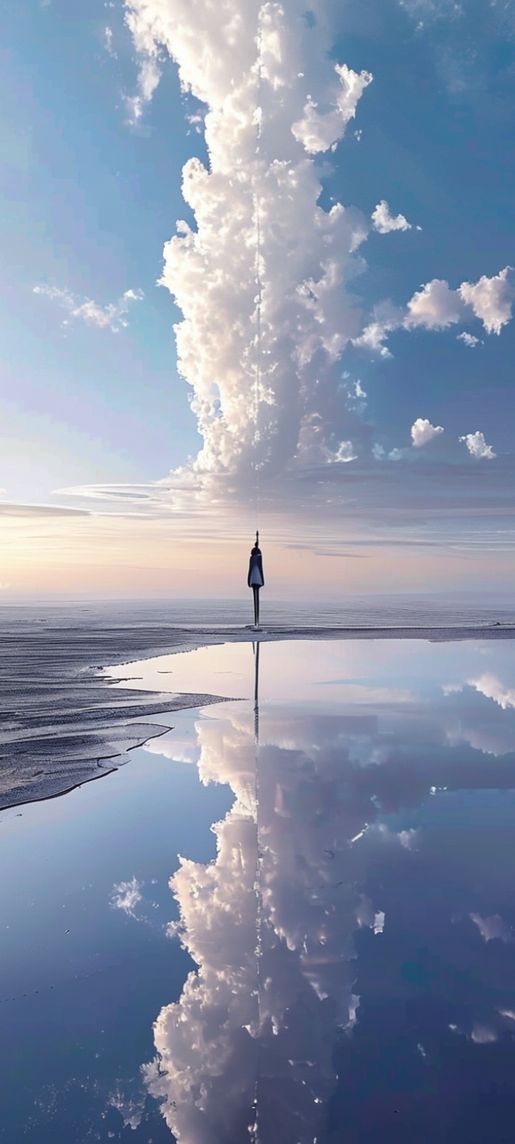 Salt Flats Mirror Reflection Perfect Photorealistic Wallpaper