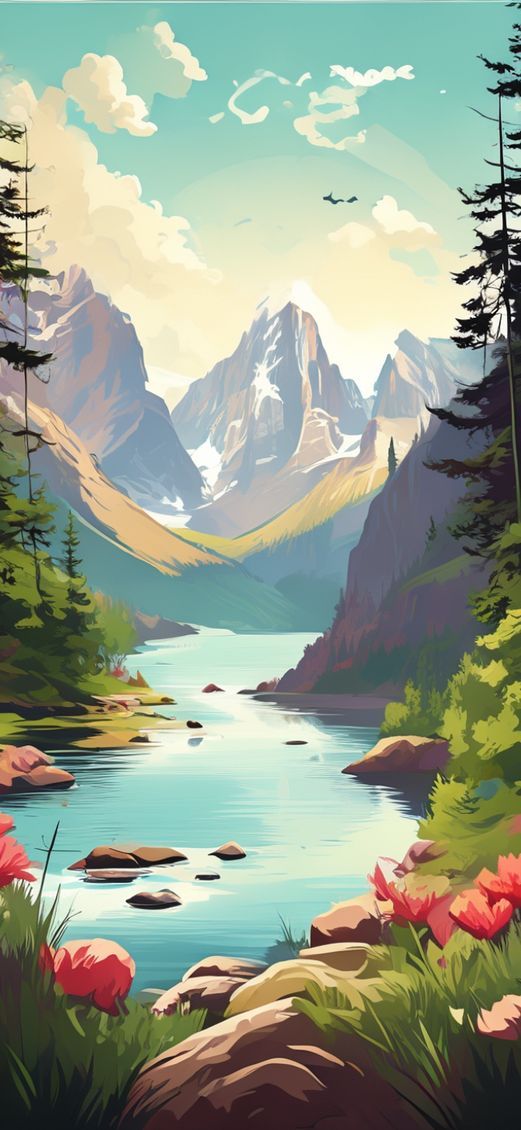 Vintage Travel Poster Style National Digital art Wallpaper