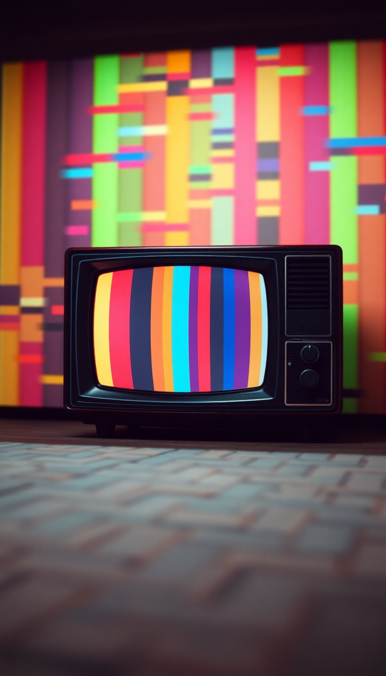 Vintage Television Static Colorful Noise Digital art Wallpaper