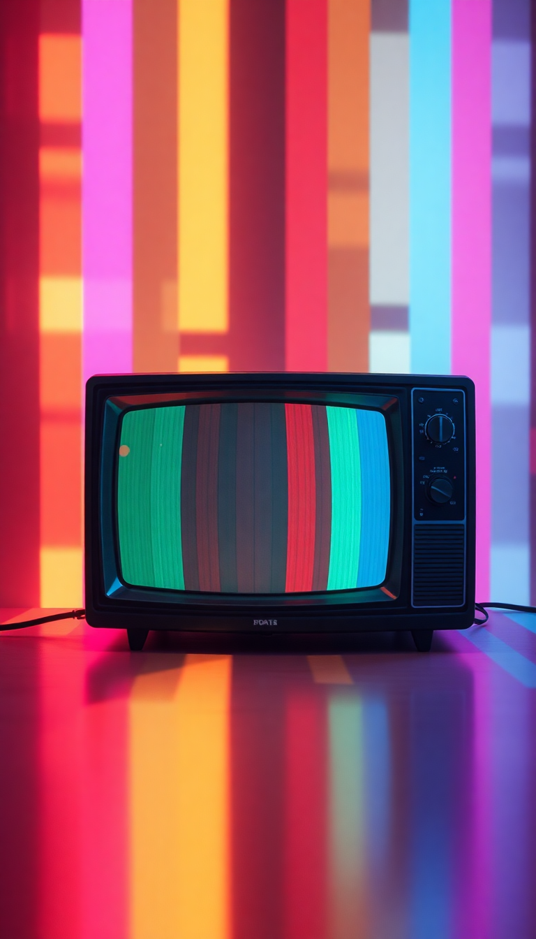 Vintage Television Static Colorful Noise Digital art Wallpaper