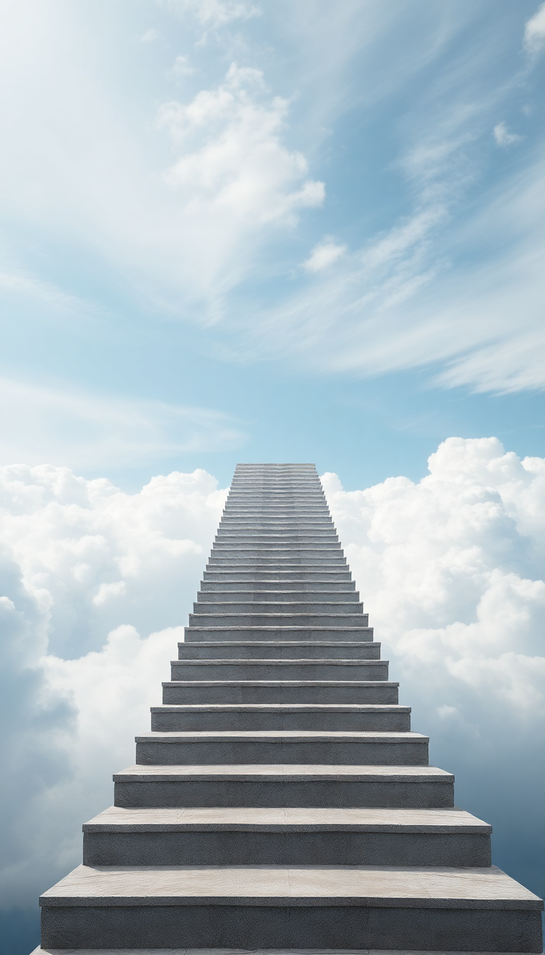 Stairs To Nowhere In Cloudy Digital art Wallpaper