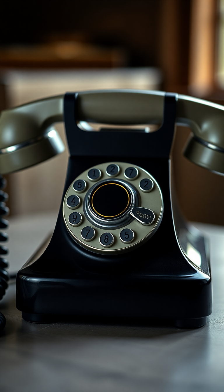 Vintage Telephone Rotary Dial Classic Photorealistic Wallpaper