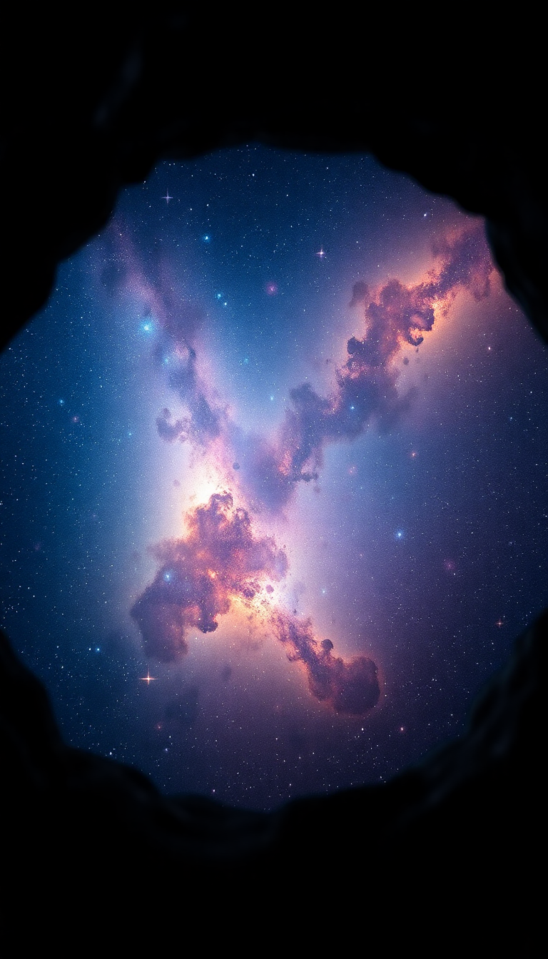 Keyhole View Showing Universe Stars Digital art Wallpaper