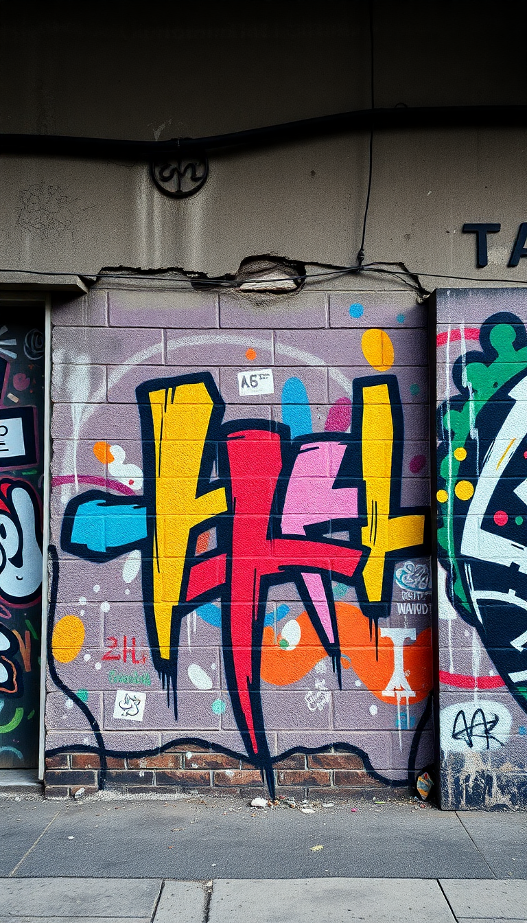 Street Art Mural Colorful Wall Photorealistic Wallpaper