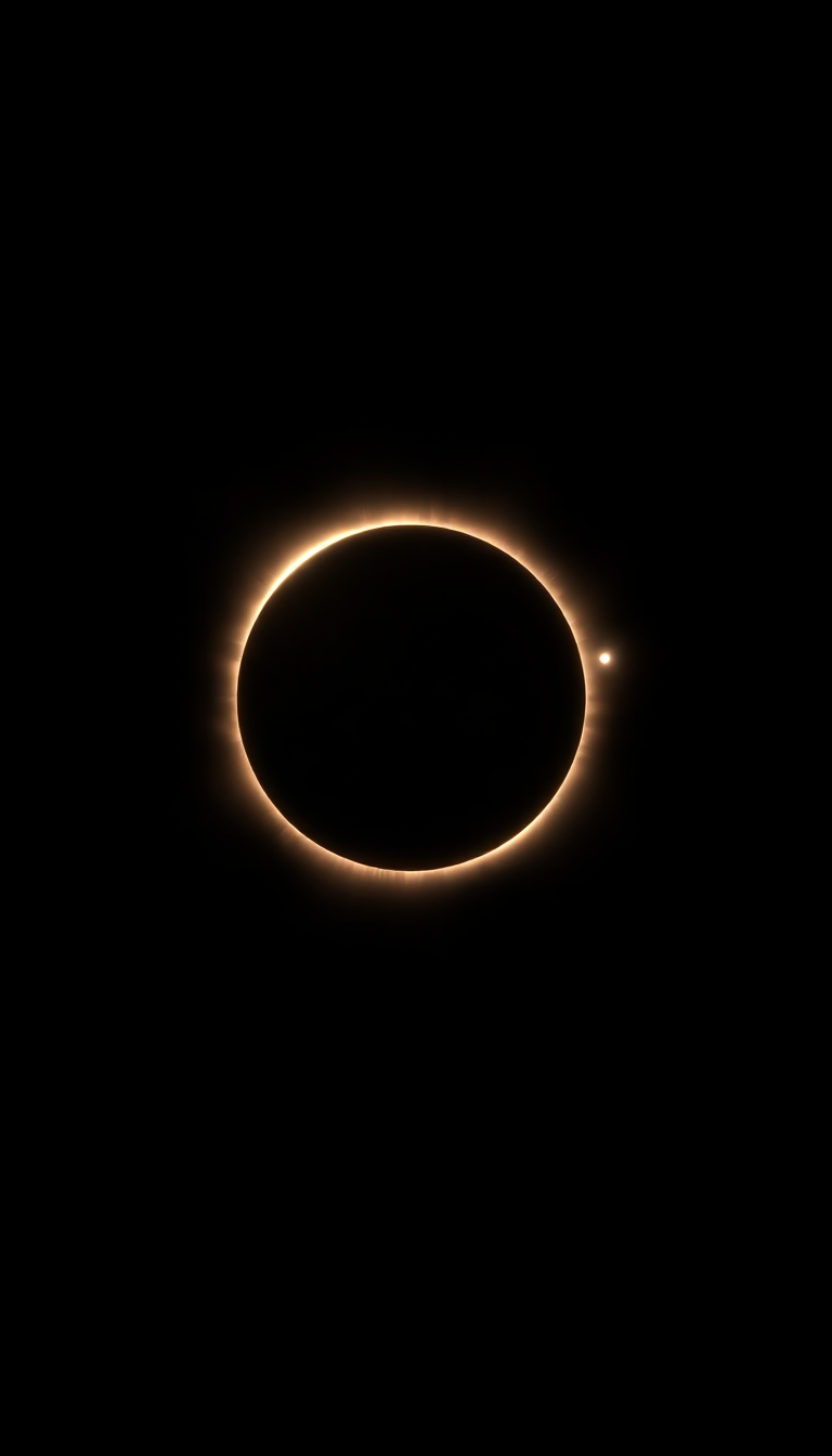Eclipse Moment Totality Corona Dark Photorealistic Wallpaper