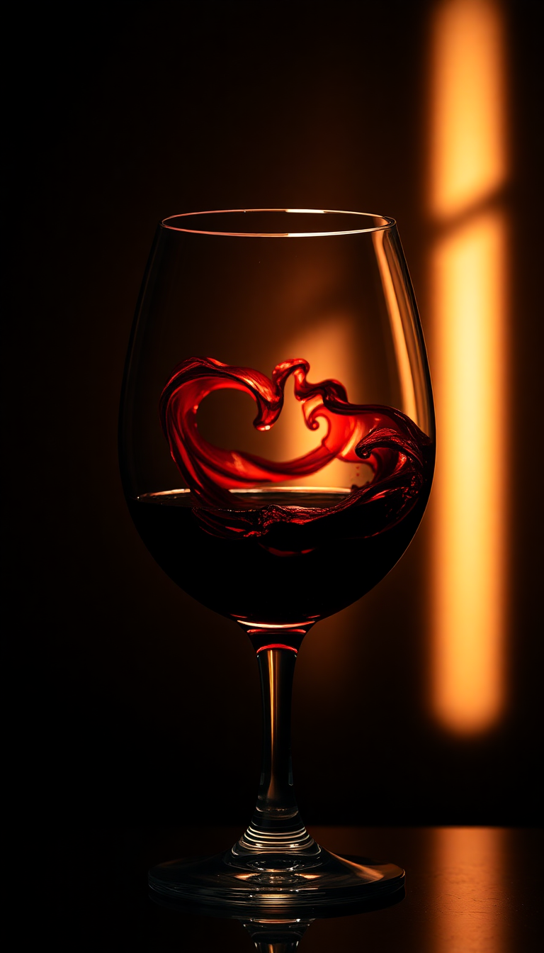 Wine Glass Swirl Burgundy Liquid Photorealistic Wallpaper