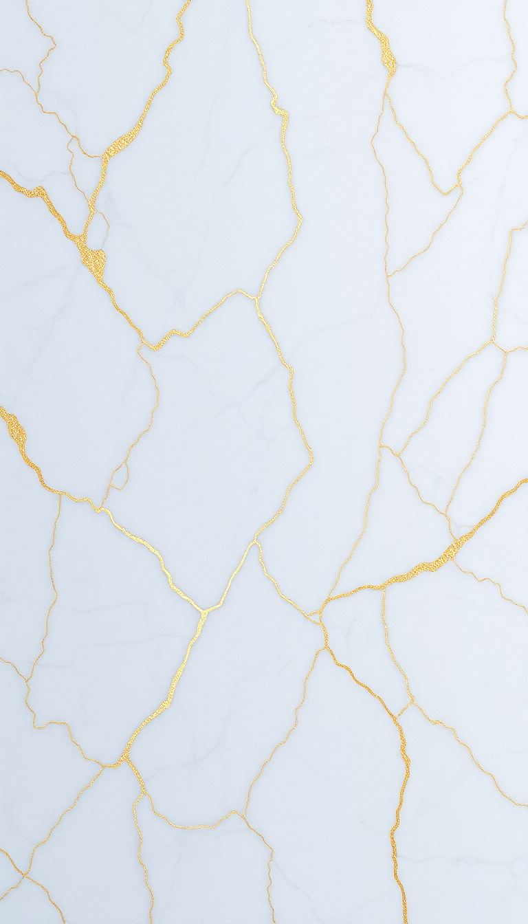 Marble Texture White Gold Veins Photorealistic Wallpaper