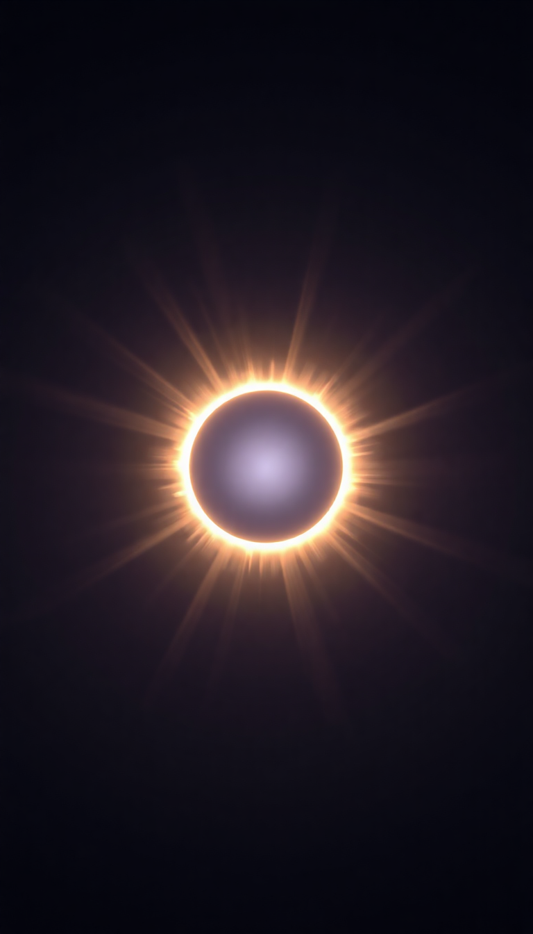 Solar Eclipse Corona Diamond Ring Photorealistic Wallpaper
