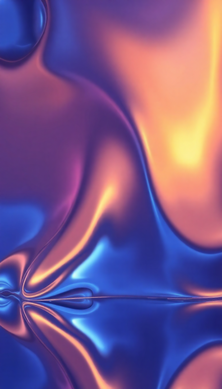 Liquid Chrome Morphing Shapes Reflective Digital art Wallpaper