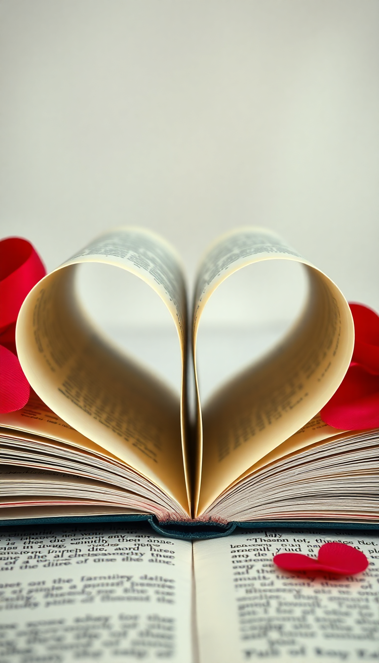 Book Pages Heart Shape Romantic Aesthetic Wallpaper