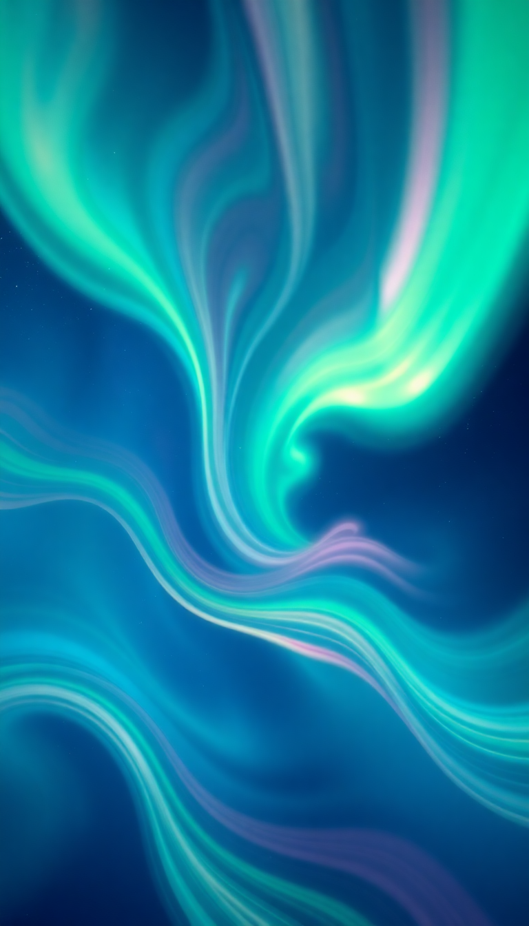 Northern Lights Abstracted Flowing Ribbons Digital art Wallpaper