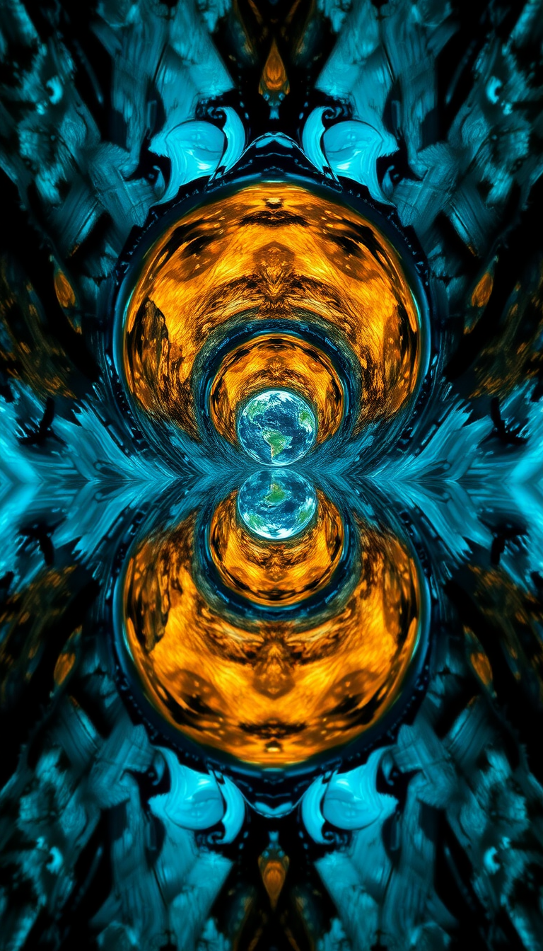 Mirror Showing Different World Reflection Digital art Wallpaper