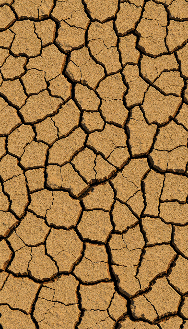 Cracked Earth Drought Pattern Texture Photorealistic Wallpaper