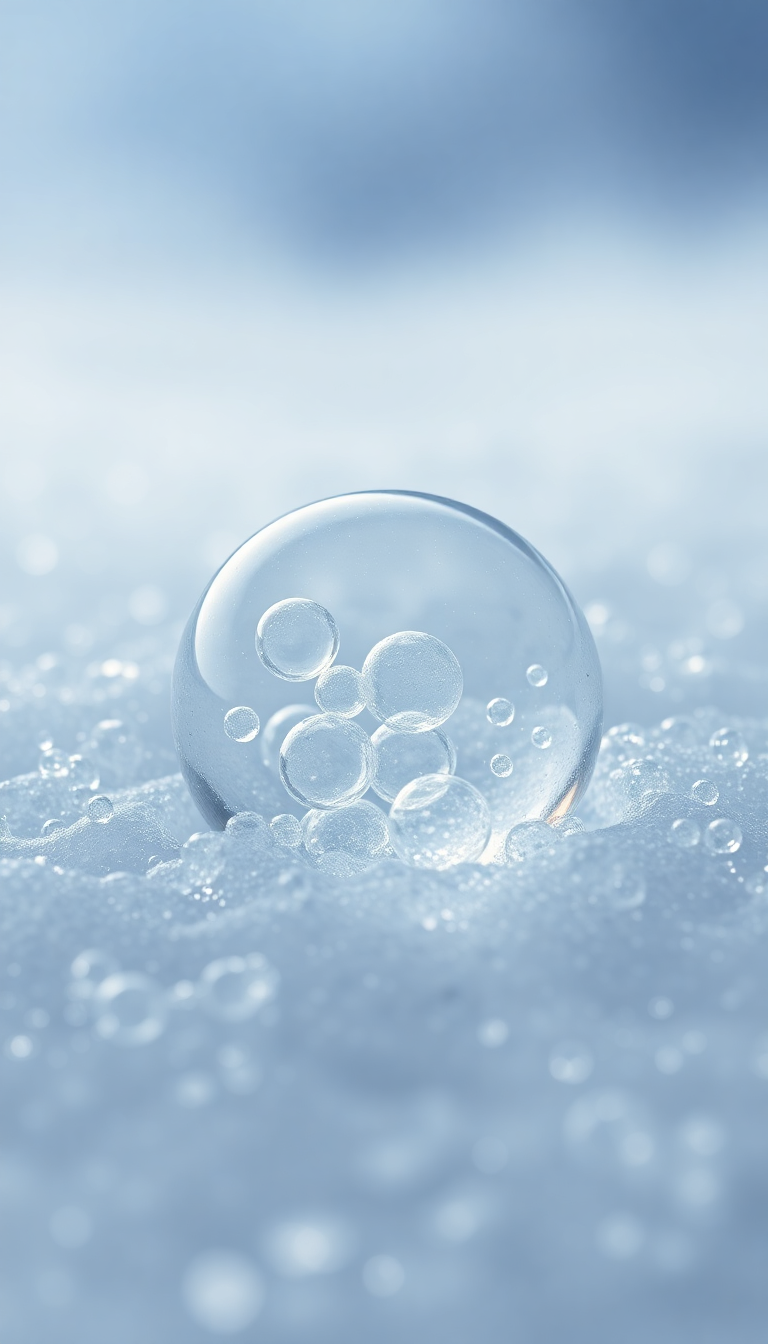 Ice Texture Frozen Bubbles Trapped Photorealistic Wallpaper