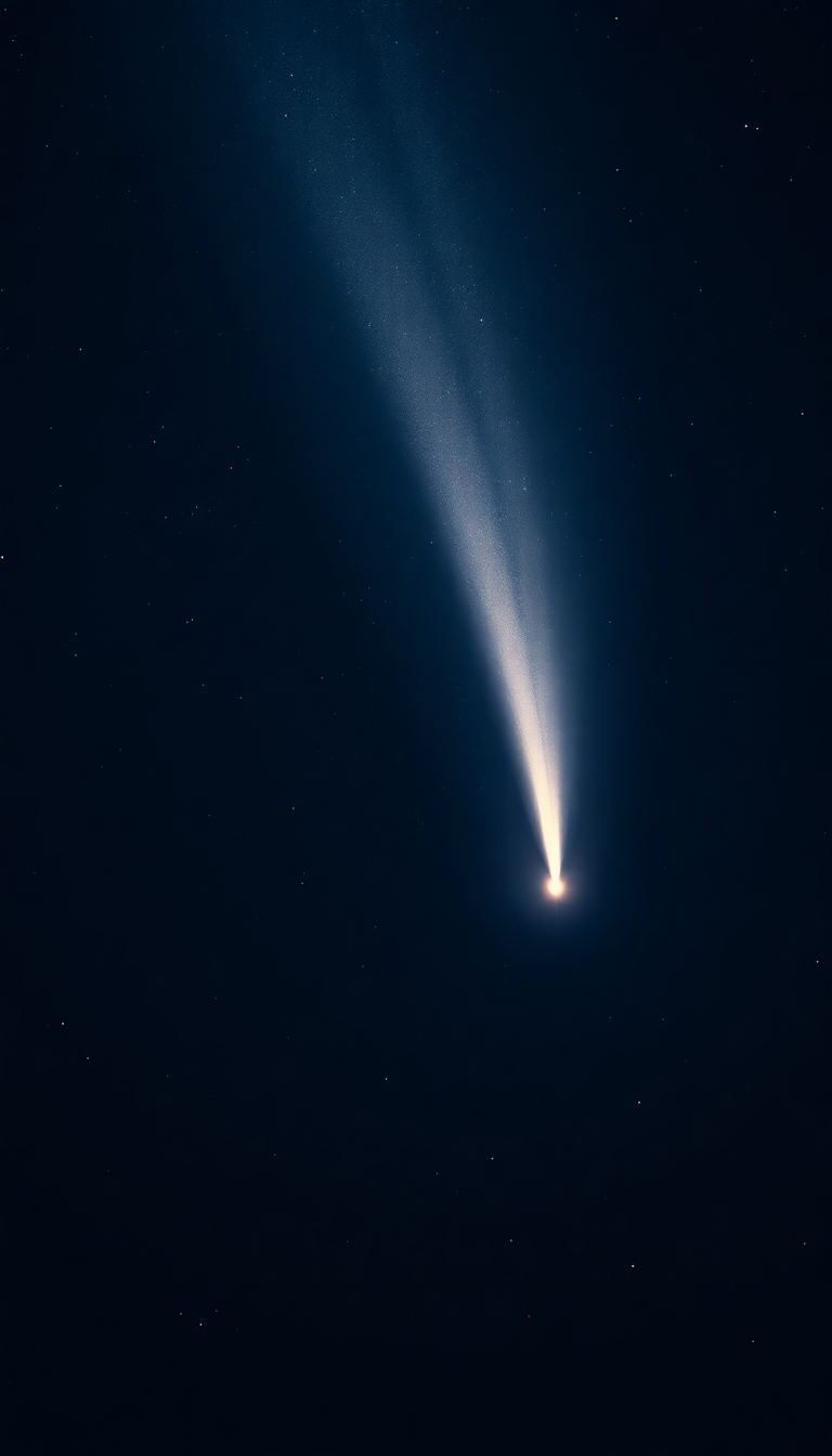 Comet Tail Streaming Across Night Photorealistic Wallpaper