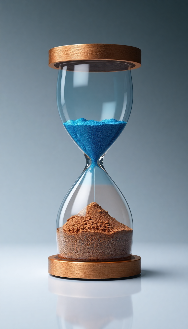 Hourglass Containing Ocean And Desert Digital art Wallpaper