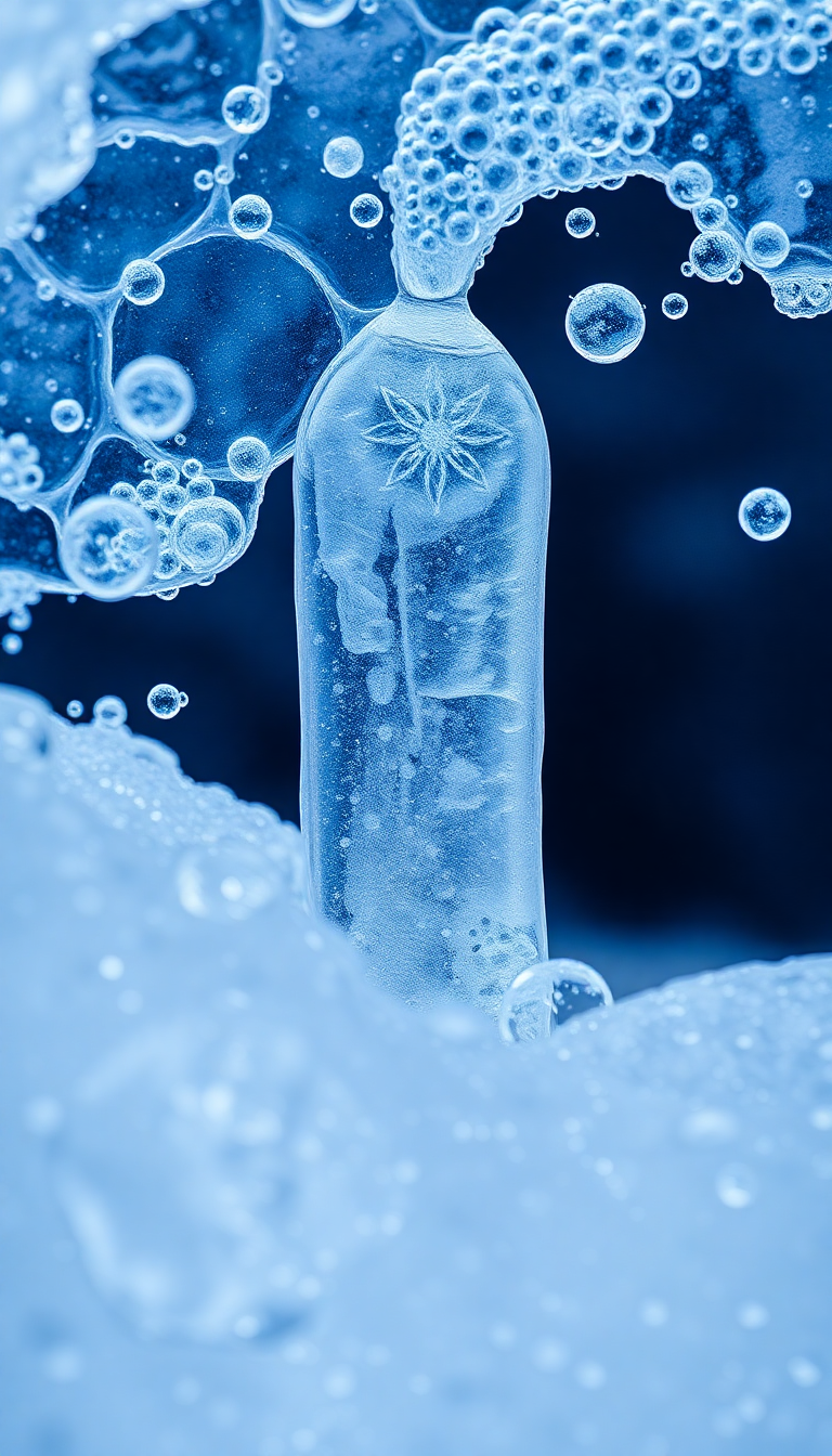 Ice Texture Frozen Bubbles Trapped Photorealistic Wallpaper