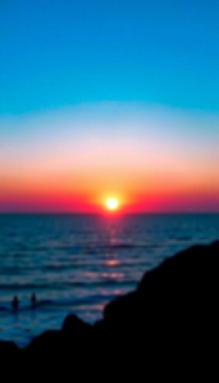 Sunrise Over The Water And Digital art Wallpaper