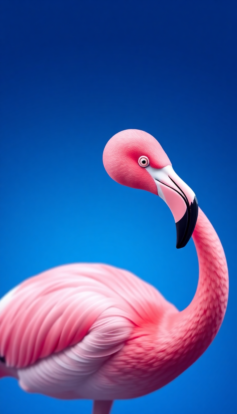 A Pink Shiny Flamingo On Digital art Wallpaper