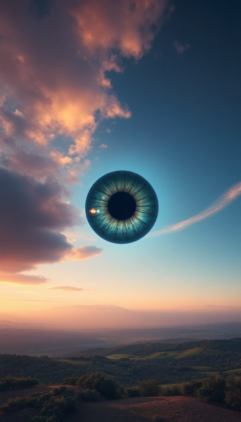Giant Eye In Sky Watching Digital art Wallpaper