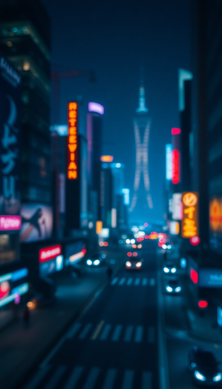 Cyberpunk City At Night, Cinematic Abstract Wallpaper