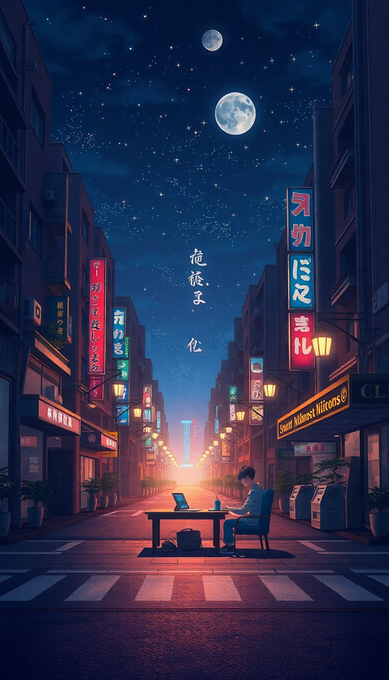 A Night City Where Everyone Anime Wallpaper