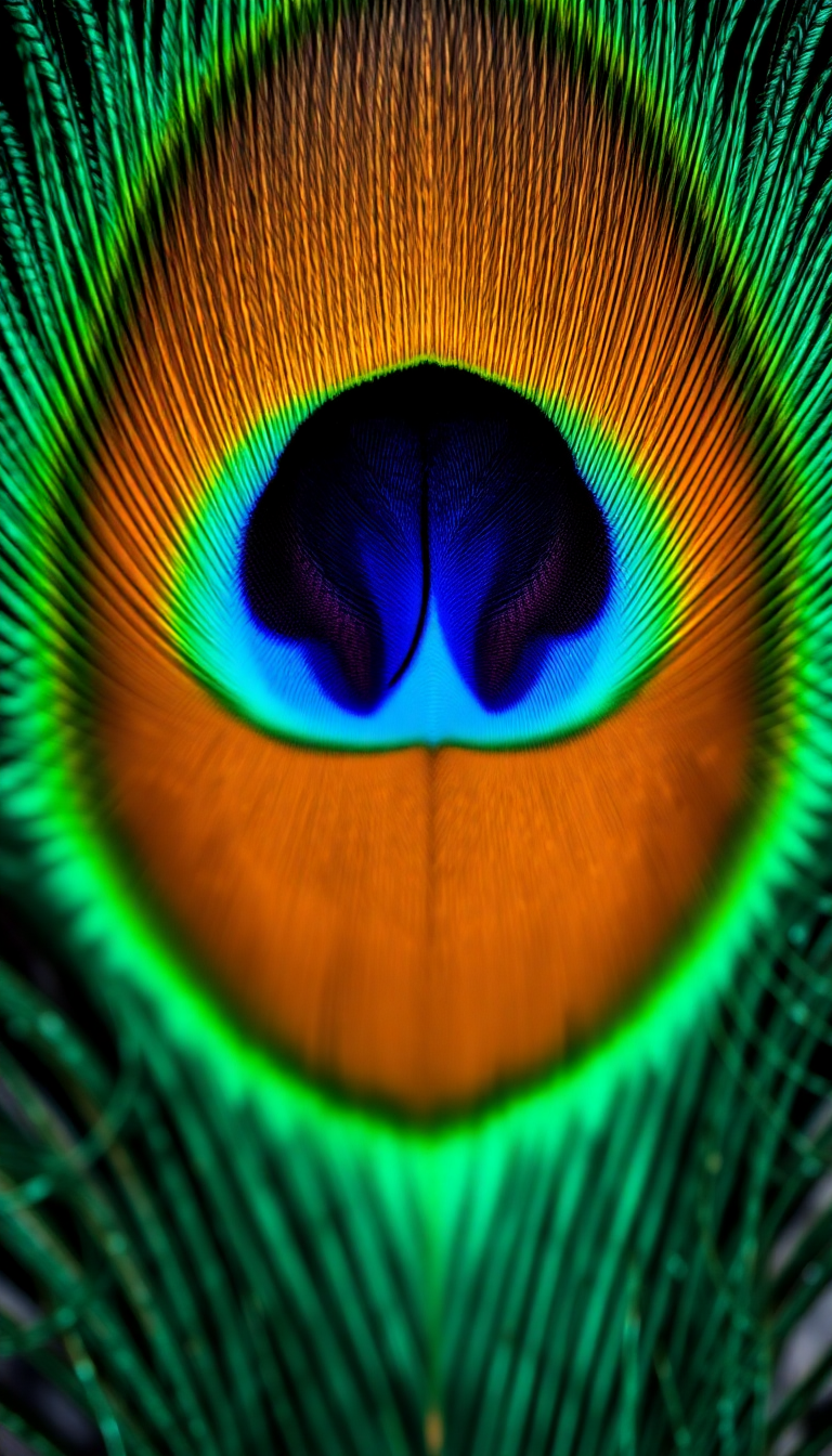 Peacock Feather Macro Iridescent Eye Photorealistic Wallpaper