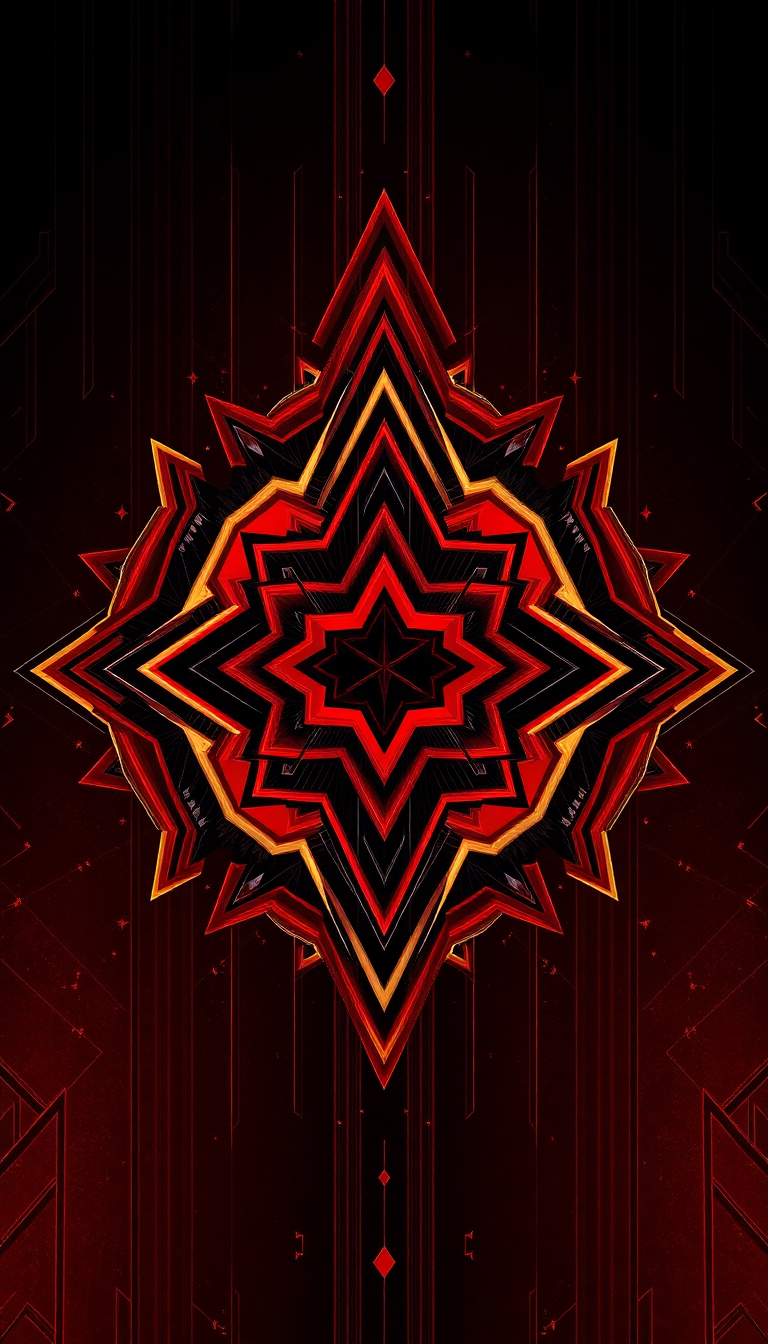 Geometric Shapes In Red, Black Digital art Wallpaper