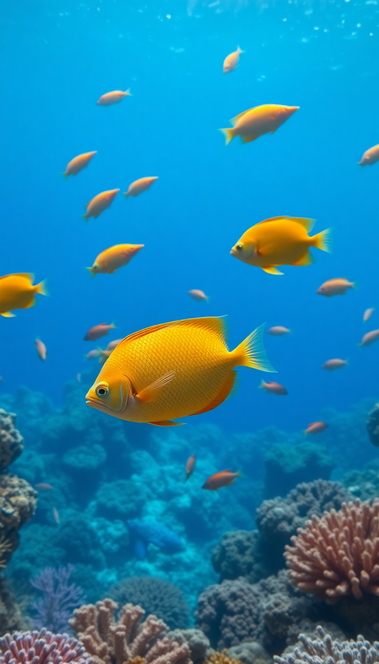 Coral Reef Vibrant Fish Tropical Photorealistic Wallpaper