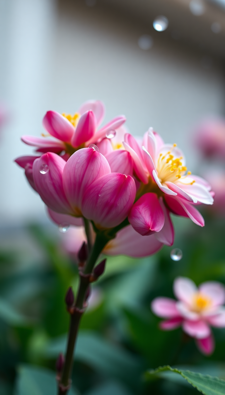 Spring Rain Flower Blooming Time Aesthetic Wallpaper