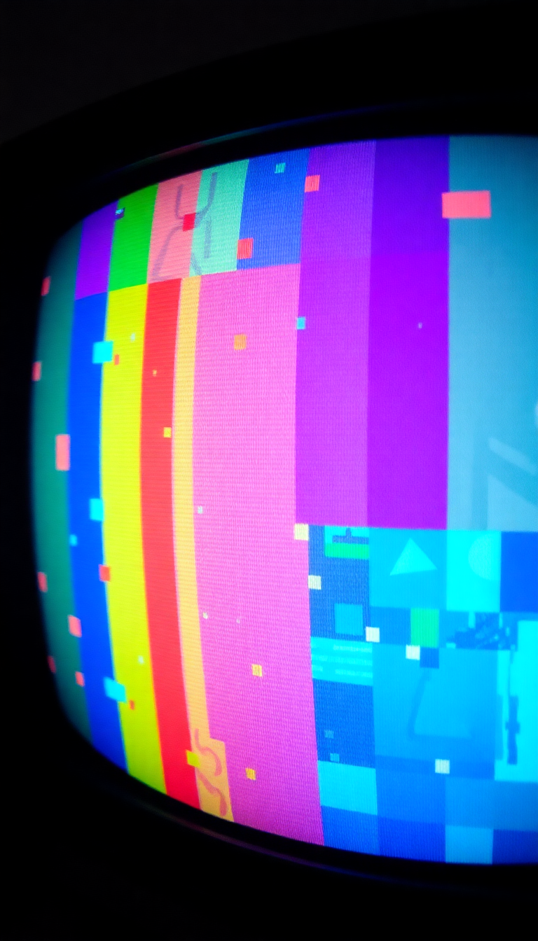 Vintage Television Static Colorful Noise Digital art Wallpaper