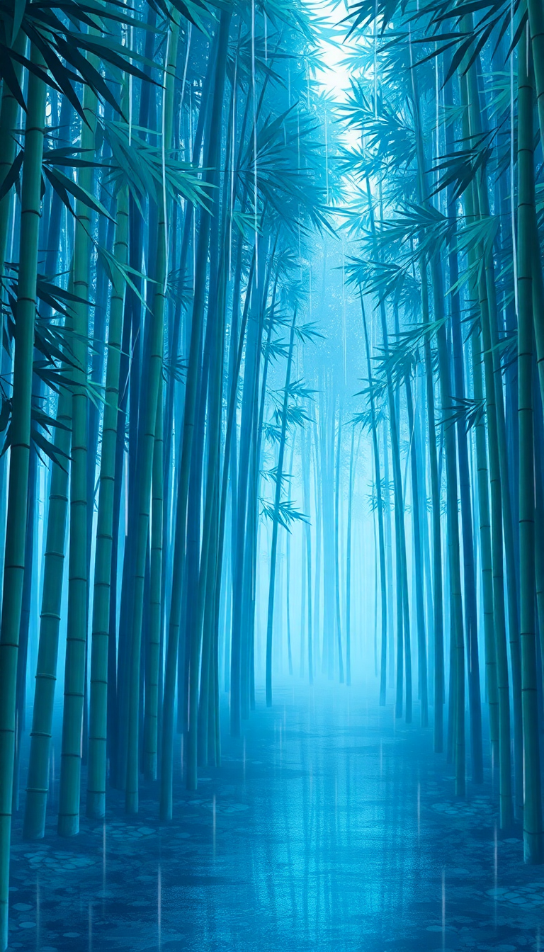 Bamboo Forest Rain Anime Peaceful Anime Wallpaper