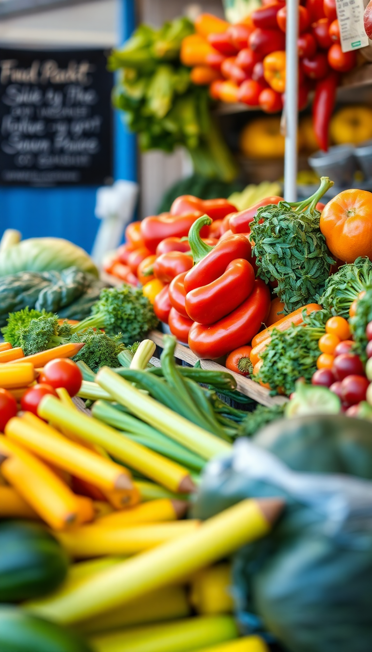 Farmers Market Produce Colorful Vegetables Photorealistic Wallpaper