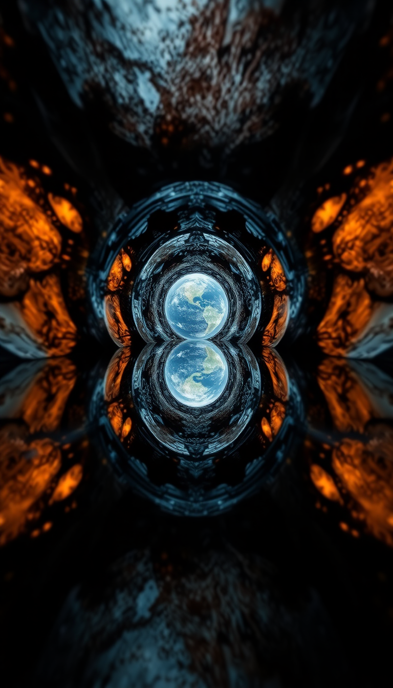 Mirror Showing Different World Reflection Digital art Wallpaper