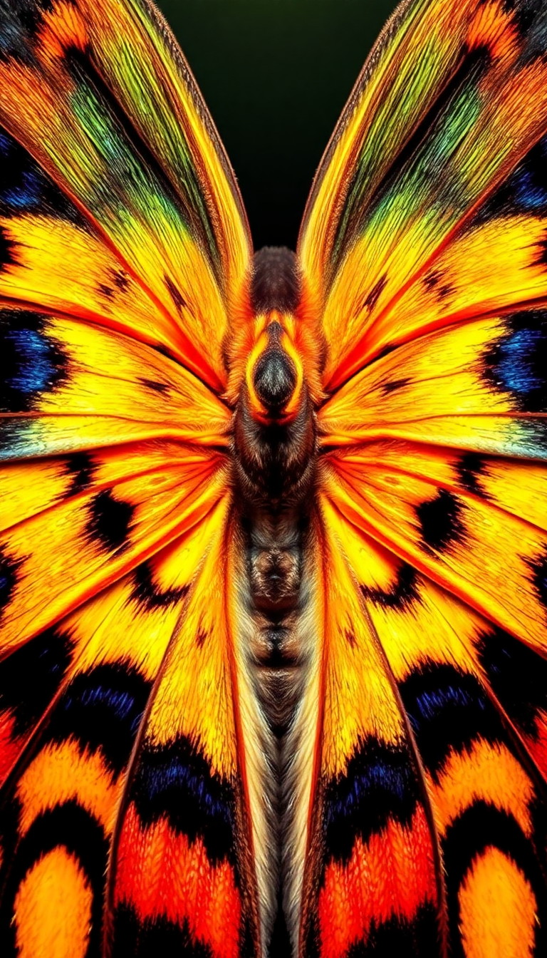 Butterfly Wing Macro Scales Colorful Photorealistic Wallpaper