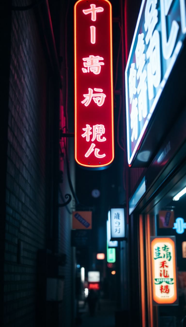 Neon Sign Flickering Dark Alley Aesthetic Wallpaper