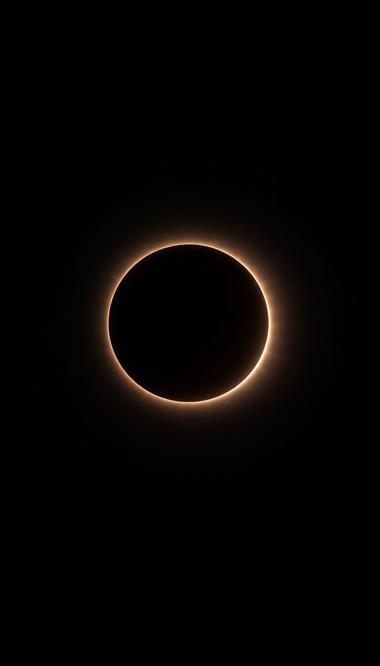 Eclipse Moment Totality Corona Dark Photorealistic Wallpaper
