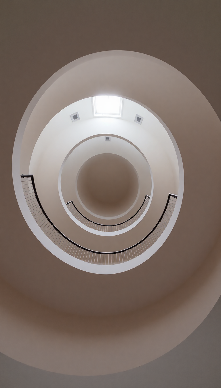 Spiral Staircase Looking Up Endless Photorealistic Wallpaper
