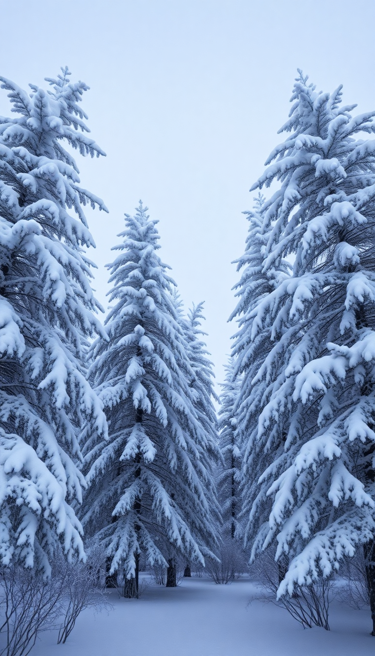 Blizzard Snow Wind Trees Bending Photorealistic Wallpaper
