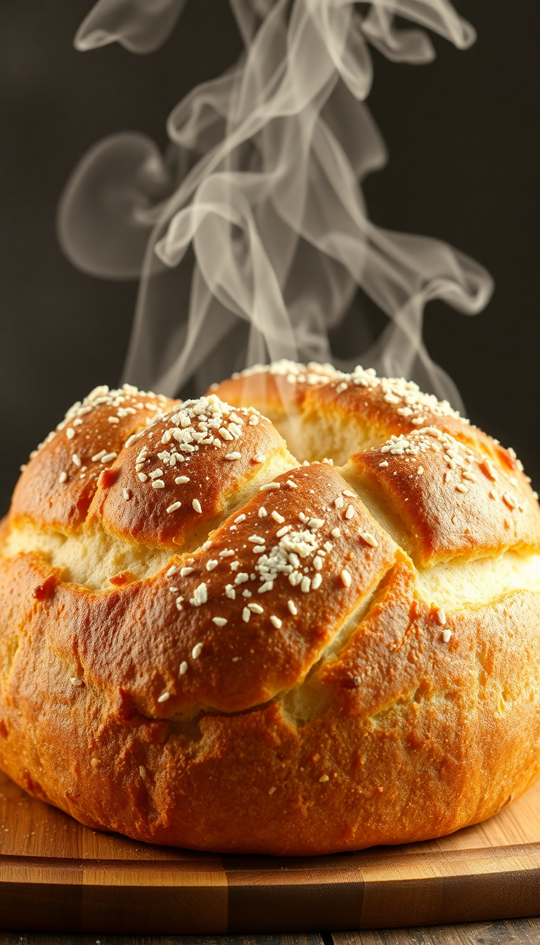 Bread Fresh Baked Steam Rising Photorealistic Wallpaper