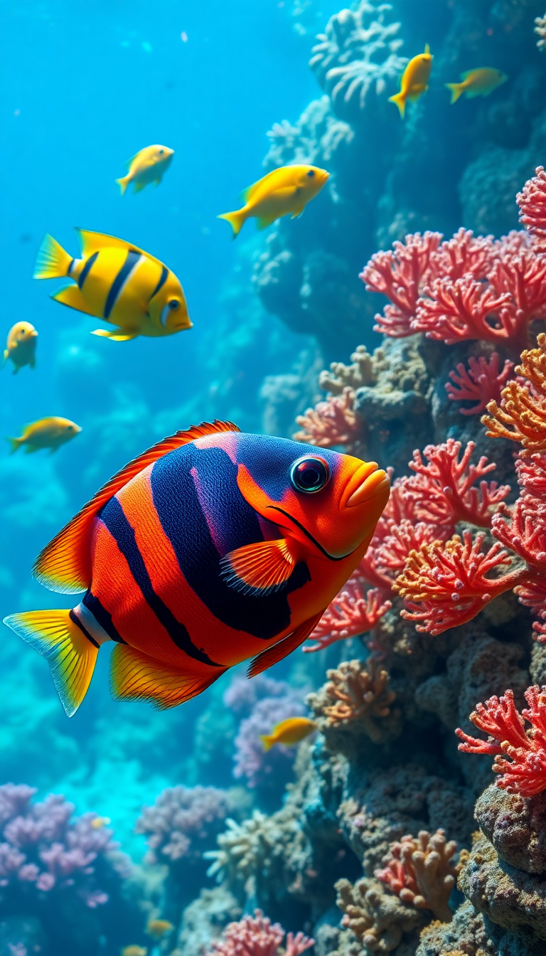 Coral Reef Vibrant Fish Tropical Photorealistic Wallpaper