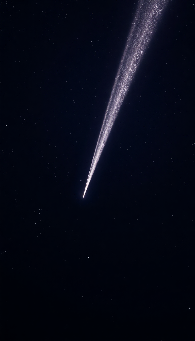 Comet Tail Streaming Across Night Photorealistic Wallpaper